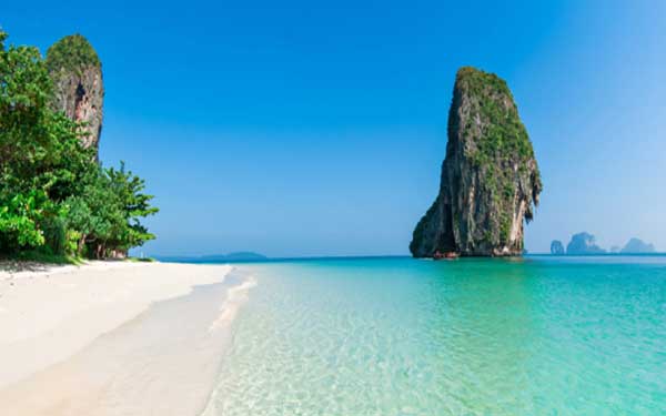Stunning view of Thailand's coastline with a tropical beach