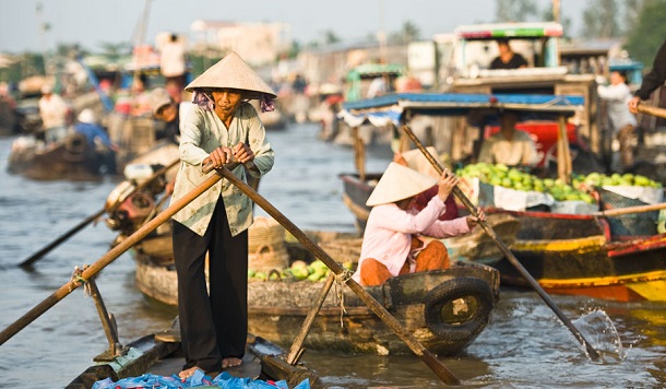 Cai Rang Floating market is in Can Tho Province