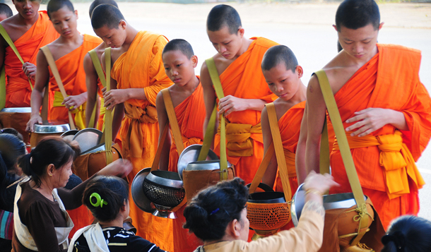Alms Giving Ceremony in Luang Prabang, Laos